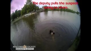 video shows deputies rescue suspect who fled them