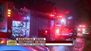 3 hurt in southwest Detroit house fire
