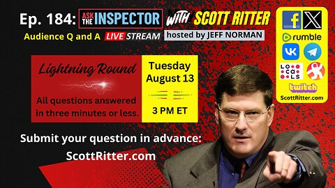 Ask the Inspector Ep. 184 (streams live on August 13 at 3 PM ET)