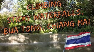 Climbing Bua Tong Sticky Waterfalls in Chiang Mai, Thailand