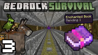 Bedrock Survival 3 Nether Tunnel & Mending Book!