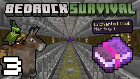 Bedrock Survival 3 Nether Tunnel & Mending Book!