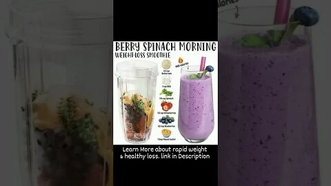 Berry Spinach Morning Weight Loss Smoothie | Start Your Day the Healthy Way | Lose Weight #shorts