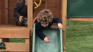 An Epic Pants Fall While On The Slide