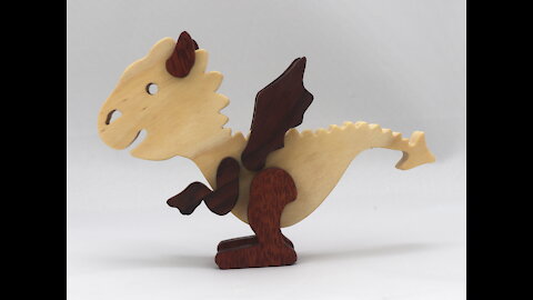 Handmade Wood Baby Dragon