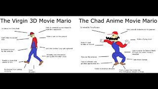 The Virgin 3D Movie Mario Vs The Chad Anime Movie Mario ( #shorts edit) #shortvideo #short