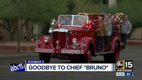 A procession for former Phoenix Fire Chief Bruno held in downtown
