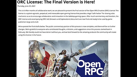 We Have the Final ORC License - Is It What Was Promised?