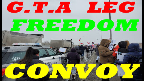 Truckers Convoy Rolled Through The Greater Toronto Area To Cheering Supporters On 27 Jan 2022.