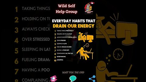 🔥 Habits that drains your energy 🔥 #shorts 🔥 #wildselfhelpgroup 🔥 24 August 2023 🔥