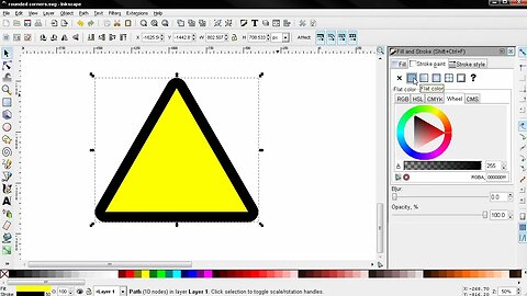 How to Create Triangles With Rounded Corners & Convert Stroke Into Fill - Inkscape Tutorial