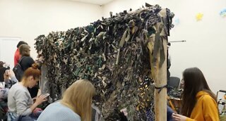 Ukrainians Unite to Weave Camouflage Nets