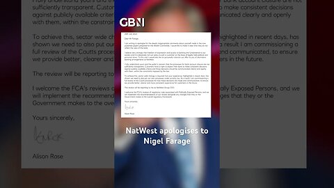 BREAKING: NatWest CEO APOLOGISES to Nigel Farage #Coutts #Farage #BreakingNews #GBNews