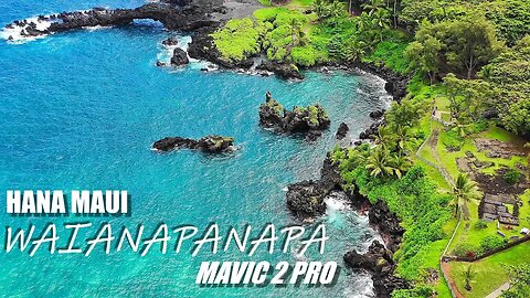 Mavic 2 Pro - Waianapanapa 4K 'Black Sand Beach' Hana Maui Hawaii (Auto Camera Settings)