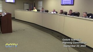 Oxford Township Planning Commission 9/22/22