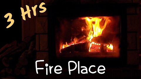 Crackling Burning Fire Place | 3 Hrs | Cozy ~ ASMR ~