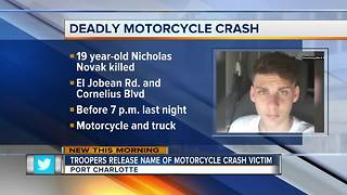 Fatal motorcycle crash in Port Charlotte Tuesday