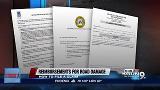 Reimbursement for road damage to your vehicle