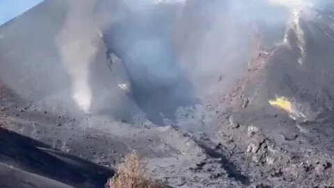 Dust swirl near the crater of the Cumbre Vieja volcano, Canary Islands.