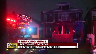 6 people hospitalized after fire in southwest Detroit