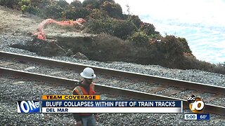 Del Mar bluffs crumble near train tracks