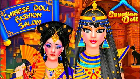 Chinese and egypt doll fashion salon game|fashion game|makeup wala game|Android gameplay