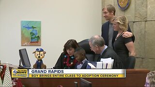 Michigan boy brings entire class to adoption ceremony