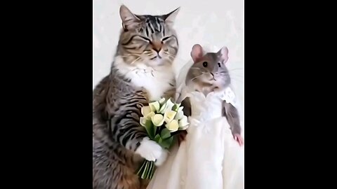 cat with rat 😂Happy marriage🥱 trending video