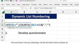 Create Dynamic List Numbering in Microsoft Excel