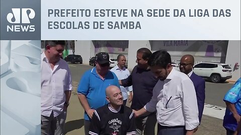 “Carnaval é fundamental para São Paulo”, diz Ricardo Nunes durante visita a escolas de samba