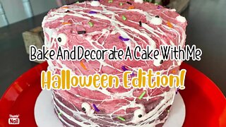 BAKE AND DECORATE A HALLOWEEN CAKE WITH ME | DIY FUN HALLOWEEN CAKE | HALLOWEEN PARTY IDEAS