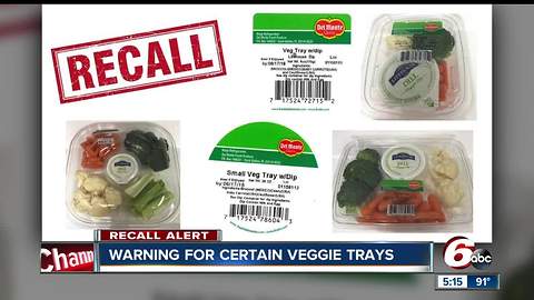 Veggie trays sold at select Indiana stores recalled for possible intestinal parasite
