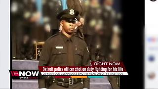 Detroit police officer shot on duty fighting for his life
