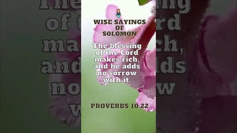 Wise Sayings of Solomon | Proverbs 10:22