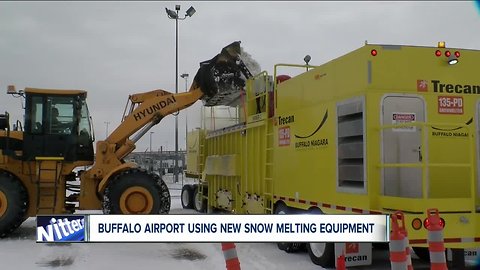 Buffalo airport using new snow melting equipment
