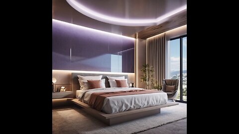 "Futuristic Harmony: A Bedroom Wardrobe Integrated with Living Room Elegance"