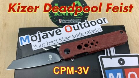 Mojave Outdoor Exclusive Kizer Deadpool Feist CPM-3V /includes disassembly/ Lundquist design