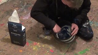 Mixing All Purpose Filler with Dark Blue Paint