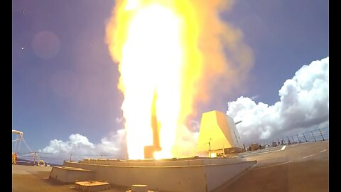 The guided-missile destroyer USS Chung-Hoon (DDG 93) launches an SM-2 missile