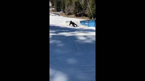 Snowboard crash