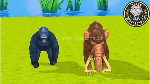 Crossing Fountain Transformation with Elephant Mammoth, Gorilla, Tiger, Hippo | Crazy Cartoons 👀