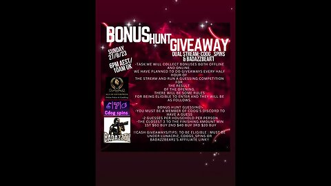 $$$$BONUS HUNT GIVEAWAY $$$$