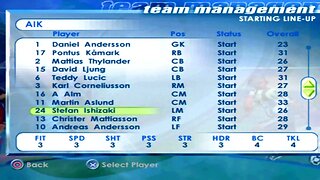 FIFA 2001 AIK Overall Player Ratings