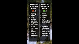 Things that DRAIN and RAISE your energy