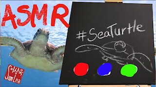 How to Paint a Sea Turtle for Beginners | ASMR Ocean sound