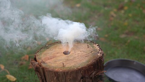 Sizzling Beef Steak on a Wooden Rocket Stove: Swedish Torch Technique