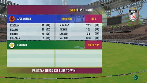 Pak Vs Afg T20 Match | English Real Cricket 22 : 👍 Good stream | Playing Solo |