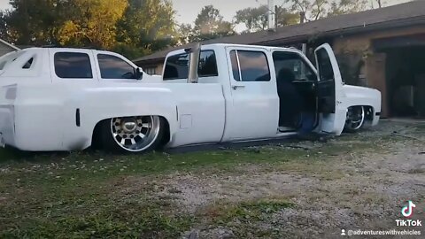 square body Chevy Cummins swap on airbags