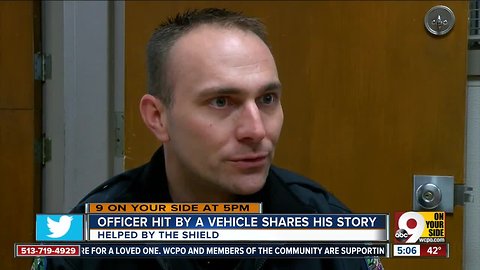 Officer hit by vehicle shares his story