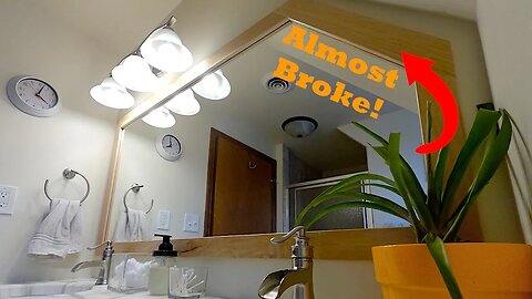 I almost BROKE it! How To Make a $150 Custom Mirror Frame with an Angled Corner.
